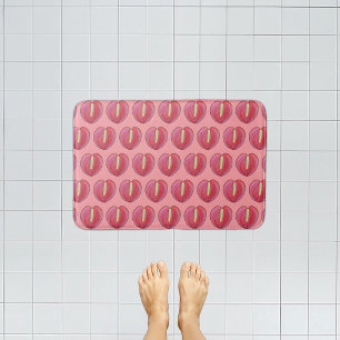Tapis De Bain Fleur d'anthurium rouge Motif sans couture sur bat