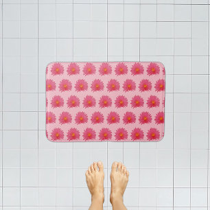 Tapis De Bain Fleur d'Aptenia rose Motif sans couture sur la cou