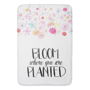 Tapis De Bain Fleur D'Aquarelle Où Vous Êtes Plantés