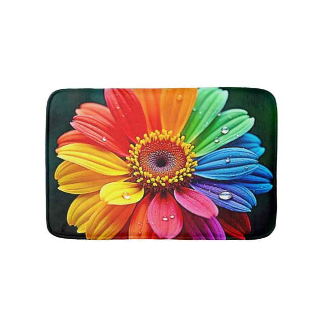 Tapis De Bain Fleur d'art à pétale arc-en-ciel (Devant)