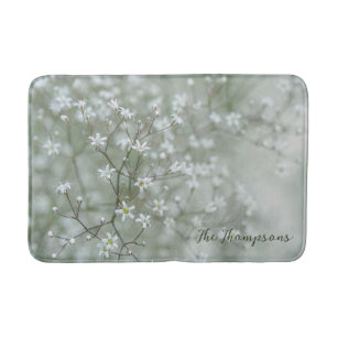 Tapis De Bain Fleur de Baby's Breath d'été Photographie avec nom