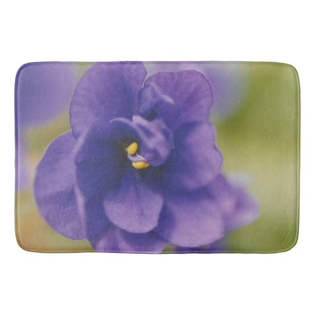 Tapis De Bain Fleur de fleurs bleues de Violet Saintpaulia Zoomé (Devant)