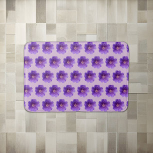 Tapis De Bain Fleur de géranium violet Motif sans couture sur