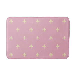 Tapis De Bain Fleur de Lis Rose Dusky Or