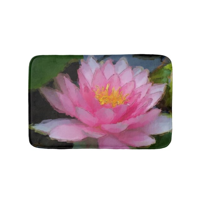 Tapis De Bain Fleur de Lotus florale rose de nénuphar (Devant)