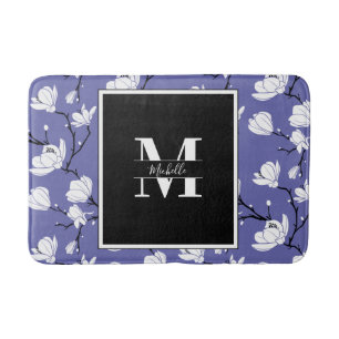 Tapis De Bain Fleur de Magnolia Monogrammé très périphérique