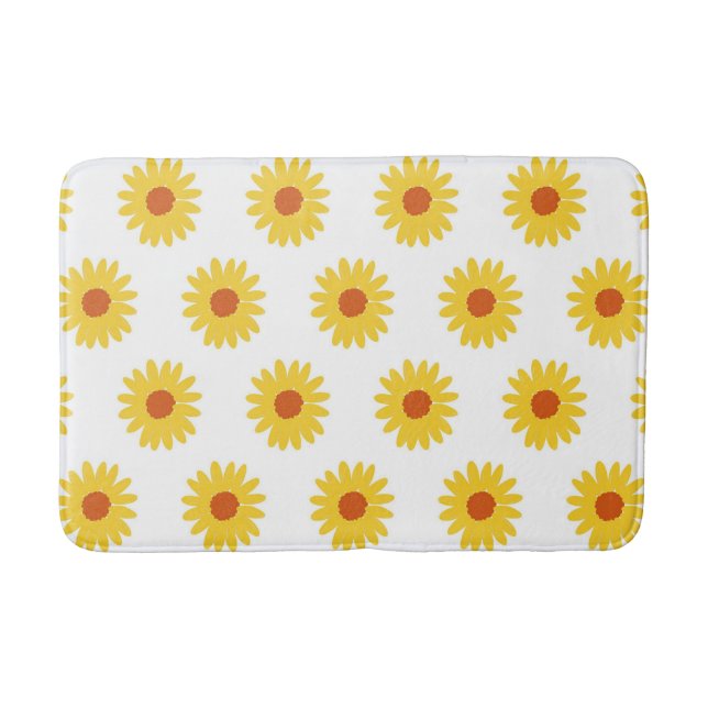 Tapis De Bain Fleur de tournesol jaune Motif simple à fleurs (Devant)