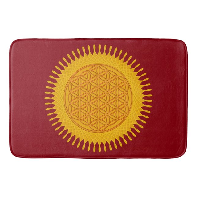 Tapis De Bain Fleur de vie / Blume des Lebens - Jaune SUNNY (Devant)