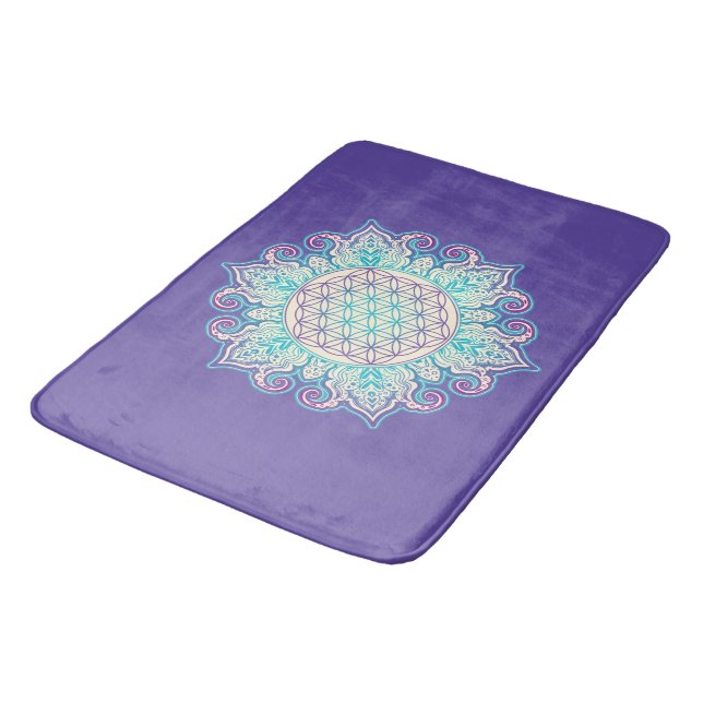 Tapis De Bain Fleur De Vie - Indien Mandala 2 (Angle)