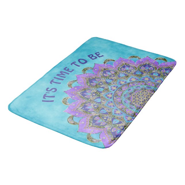 Tapis De Bain Fleur De Vie - Mandala India Style 2 (Angle)