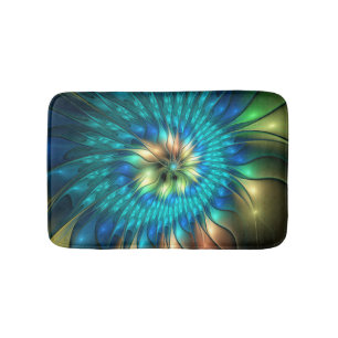 Tapis De Bain Fleur d'Imaginaire lumineux, Fractale Abstraite co