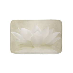 Tapis De Bain Fleur douce élégante de Lotus blanc/lis
