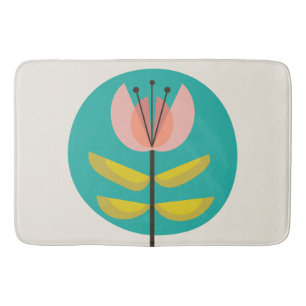 Tapis De Bain Fleur du Moyen-siècle