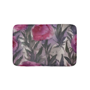 Tapis De Bain Fleur gothique aquarelle violette