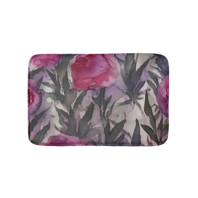 Tapis De Bain Fleur gothique aquarelle violette (Devant)