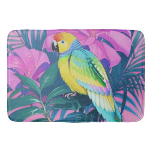 Tapis De Bain Fleur/Haawaïen/Tropical/perroquet
