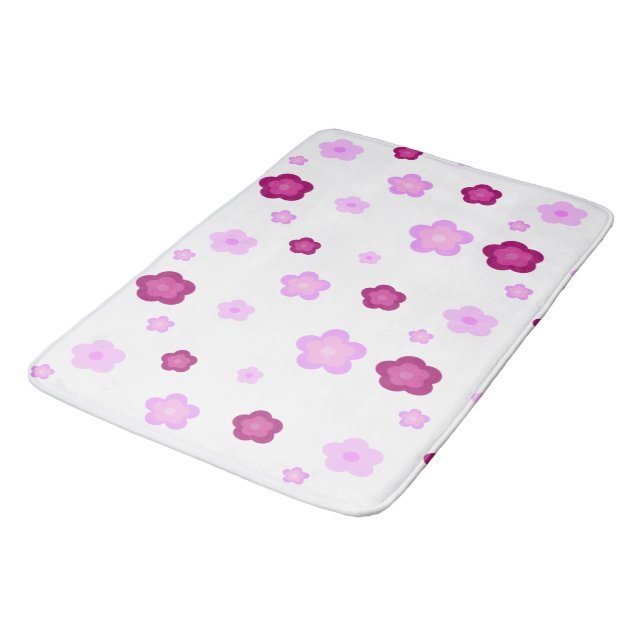 Tapis De Bain Fleur motif moderne dégradé rose cadeau (Angle)