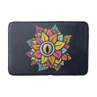 Tapis De Bain Fleur Oeil Psychédélique - Art Trippy Coloré
