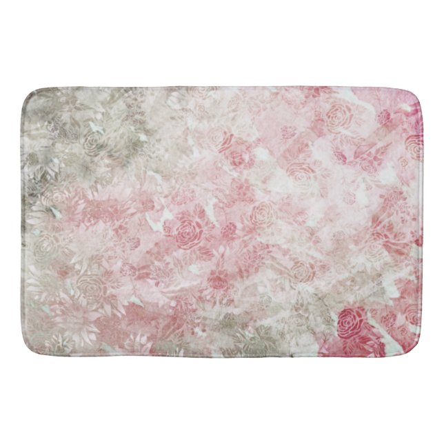 Tapis De Bain Fleur rose Abstrait Art rose fleurs jardinage (Devant)