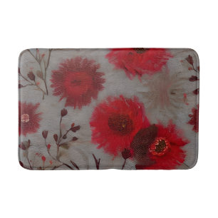 Tapis De Bain Fleur rouge