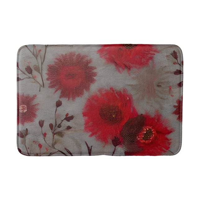 Tapis De Bain Fleur rouge (Devant)