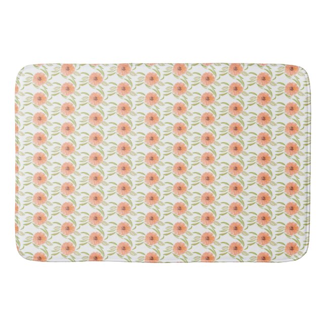 Tapis De Bain Fleur sauvage de fleurs de prairie florale aquarel (Devant)
