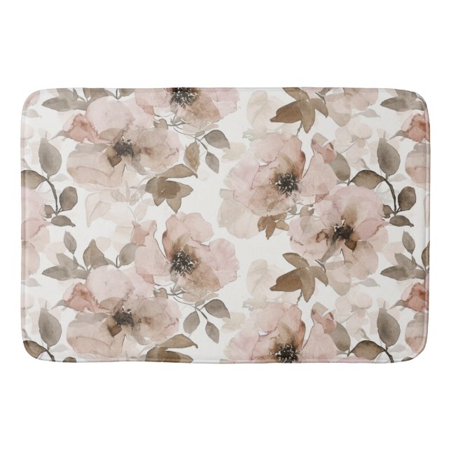 Tapis De Bain Fleur sud-ouest marron rose (Devant)
