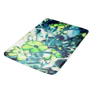 Tapis De Bain Fleur verte en changeant les couleurs