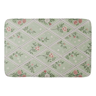 Tapis De Bain Fleur Vintage Country Green 