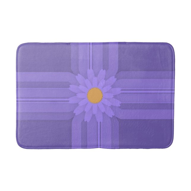 Tapis De Bain Fleur violette simple sur Cross Modern (Devant)