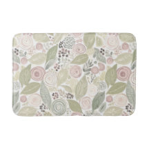 Fleur Whimsical, sauge, rose, bain taupe Mat