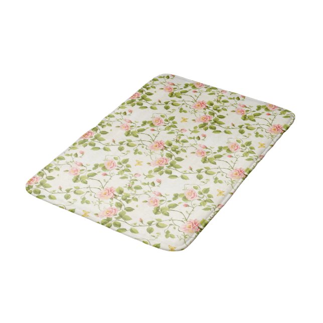 Tapis De Bain Fleurissement élégant de vigne rose (Angle)