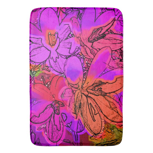 TAPIS DE BAIN FLEURS (devant Vertical)