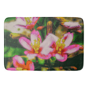 Tapis De Bain Fleurs à éclaboussures roses
