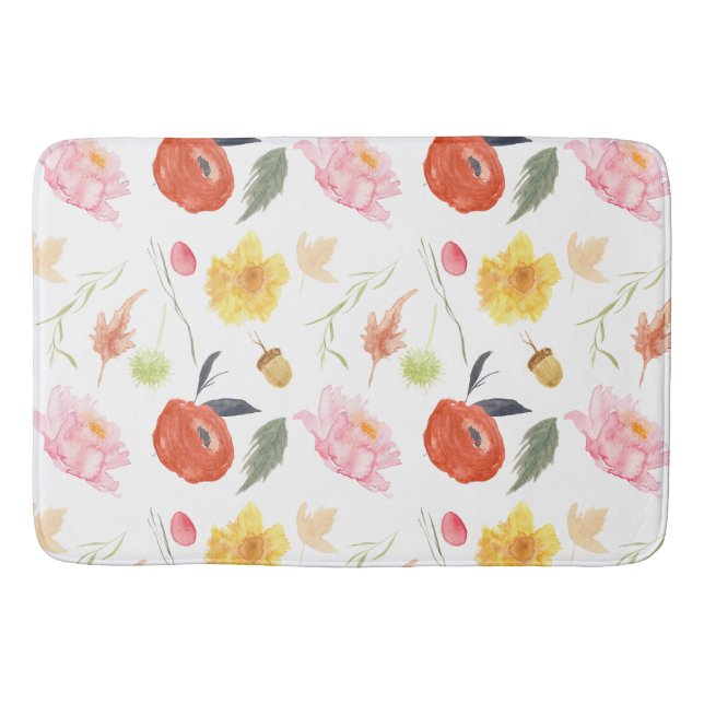 Tapis De Bain Fleurs à l'aquarelle (Devant)