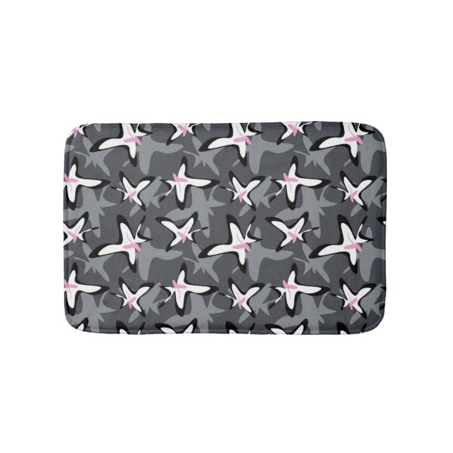 Tapis De Bain Fleurs abstraites roses et modernes (Devant)