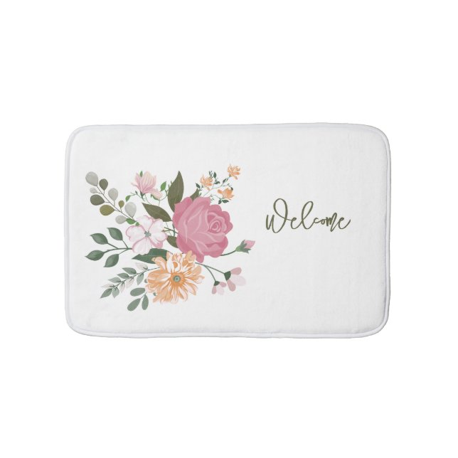 Tapis De Bain Fleurs aquarelle (Devant)