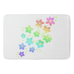 Tapis De Bain Fleurs arc-en-ciel géantes