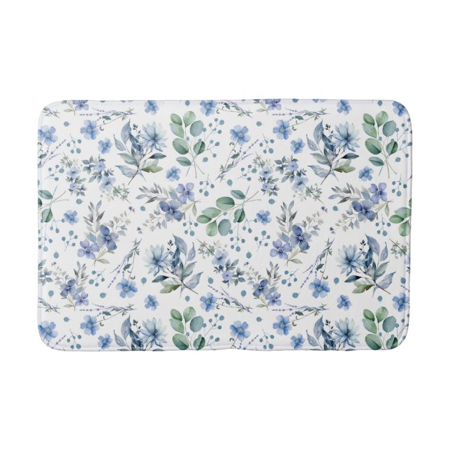 Tapis De Bain Fleurs bleues (Devant)