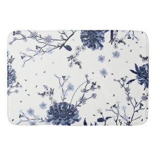 Tapis De Bain Fleurs bleues