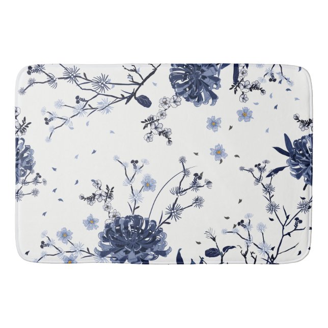 Tapis De Bain Fleurs bleues (Devant)