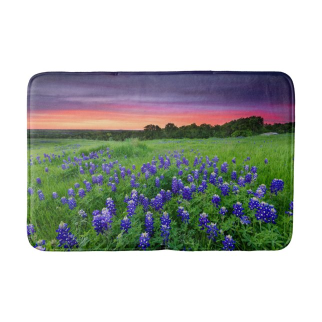 Tapis De Bain Fleurs | Bluebonnets à Sunset Texas (Devant)