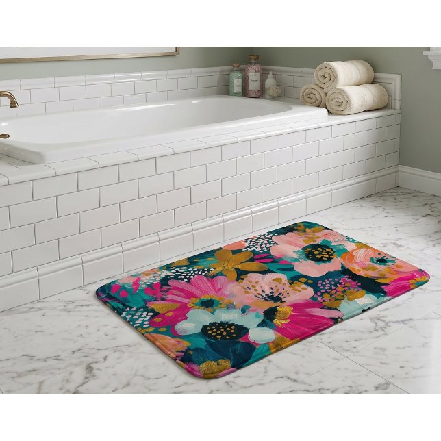 Tapis De Bain Fleurs botaniques  (Créateur téléchargé)