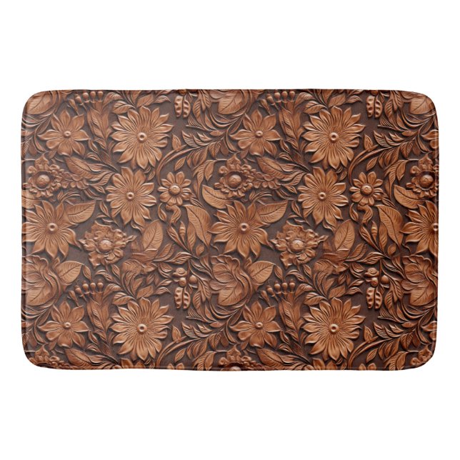 Tapis De Bain Fleurs Brown Western Cowgirl (Devant)
