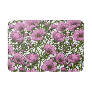 Tapis De Bain Fleurs Cosmos roses