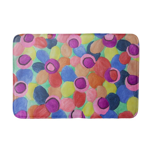 Tapis De Bain Fleurs couleur bonbon (Devant)