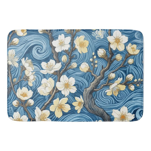 Tapis De Bain Fleurs d'amandier de style Van Gogh (Devant)
