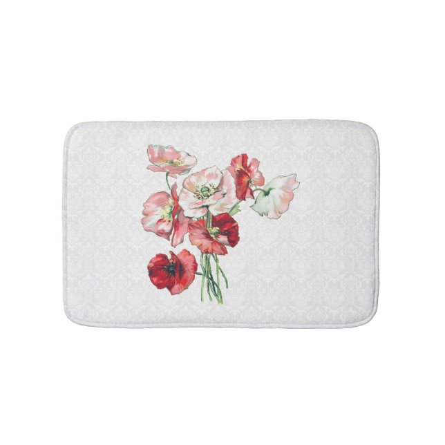 Tapis De Bain Fleurs Damas Et Aquarelles (Devant)