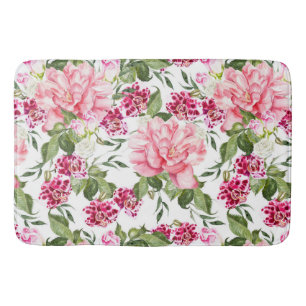 Tapis De Bain Fleurs d'aquarelle florale Orchidées de pivoines R