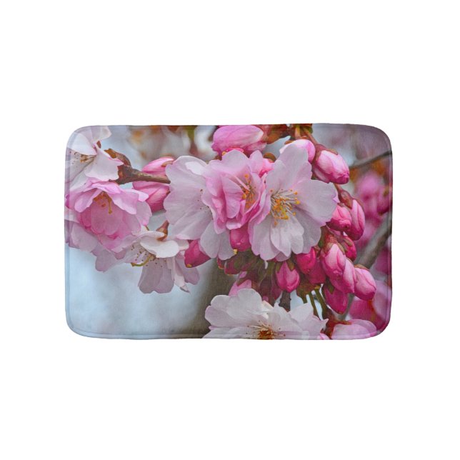 Tapis De Bain Fleurs de cerisiers roses (Devant)